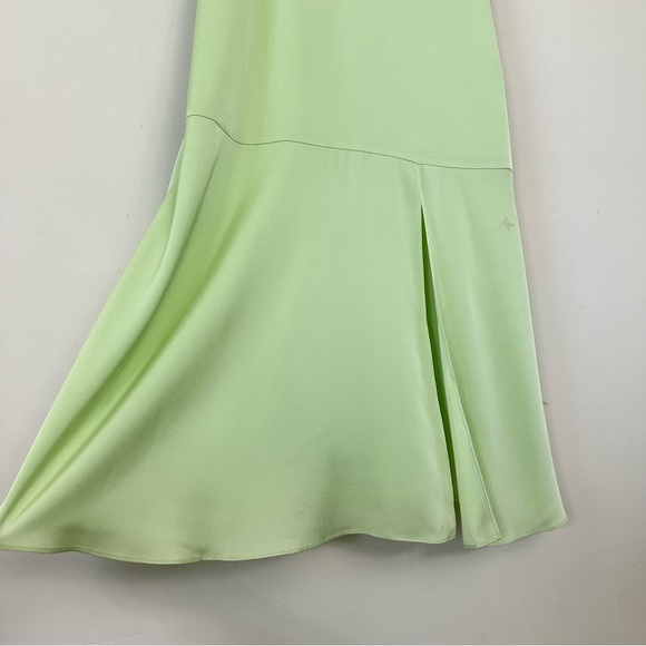 INTERMIX Paris Silk Midi Slip Dress Pistachio Green - Picture 7 of 15